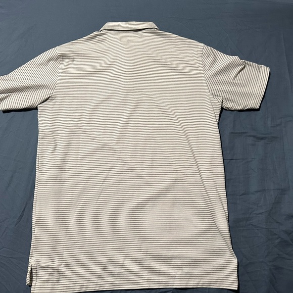 Callaway White and Gray Striped Polo Shirt - Picture 2 of 3